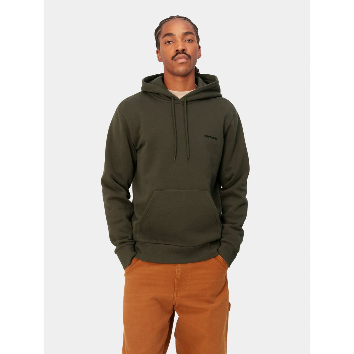 Carhartt - Sudadera Para Hombre Marrón - Hooded Script Embridery Sweat