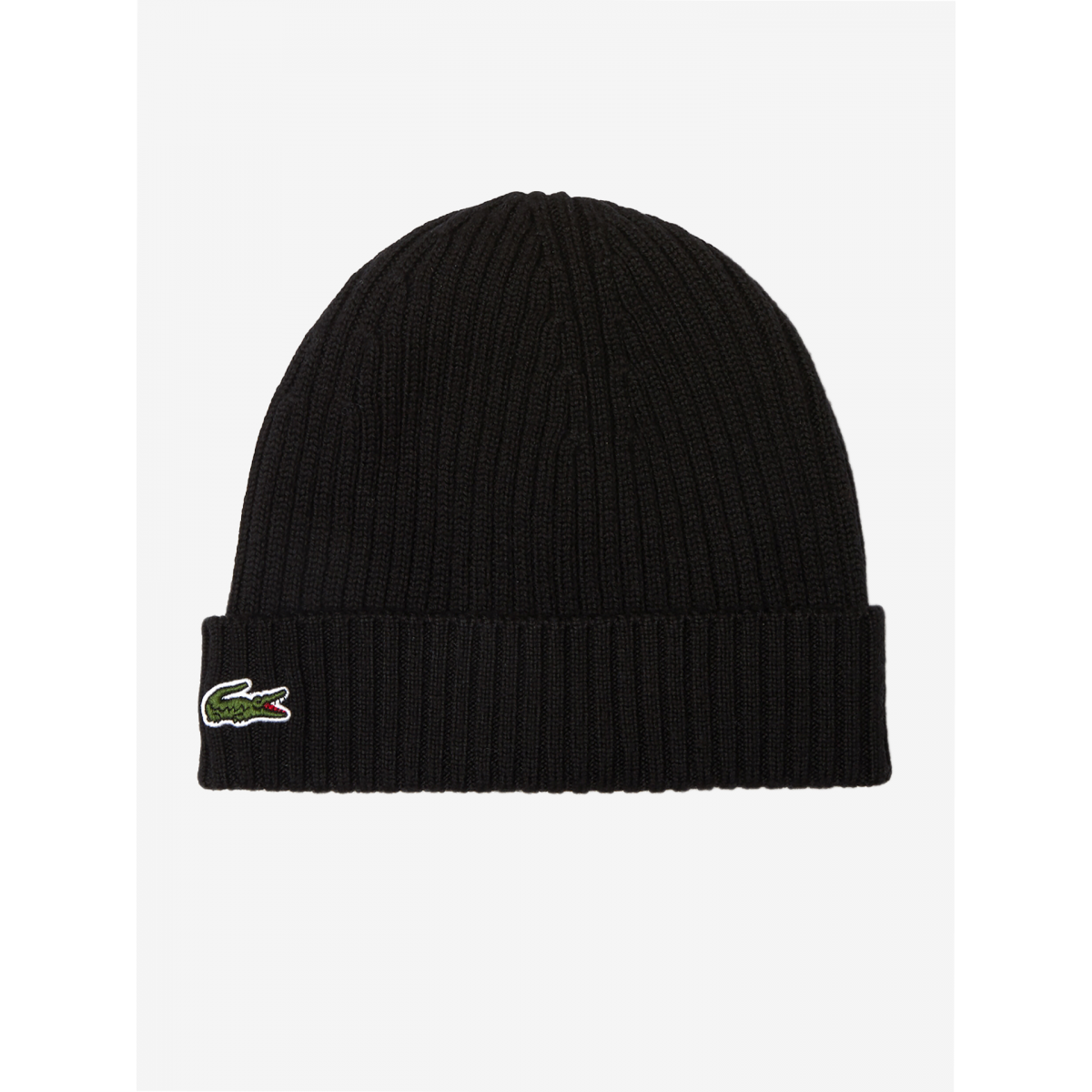 Lacoste Unisex Wool Ribbed Beanie Noir RB0001-00-031