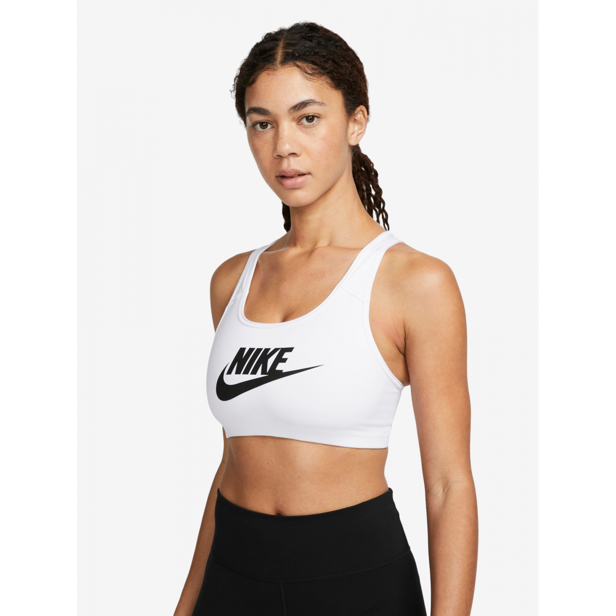 Nike Classic Swoosh Futura Medium Support Sports Bra 899370 100 BZR Online